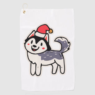 Christmas Husky Dog Lover Malamute Golf Towel