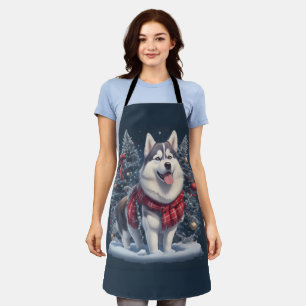 Christmas Husky Dog Magic Xmas Holiday Spirit Apron