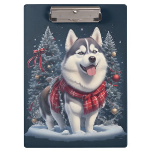 Christmas Husky Dog Magic Xmas Holiday Spirit Clipboard