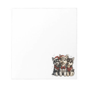 Christmas Husky Dogs Notepad