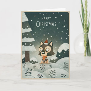 Christmas Husky Pup Card