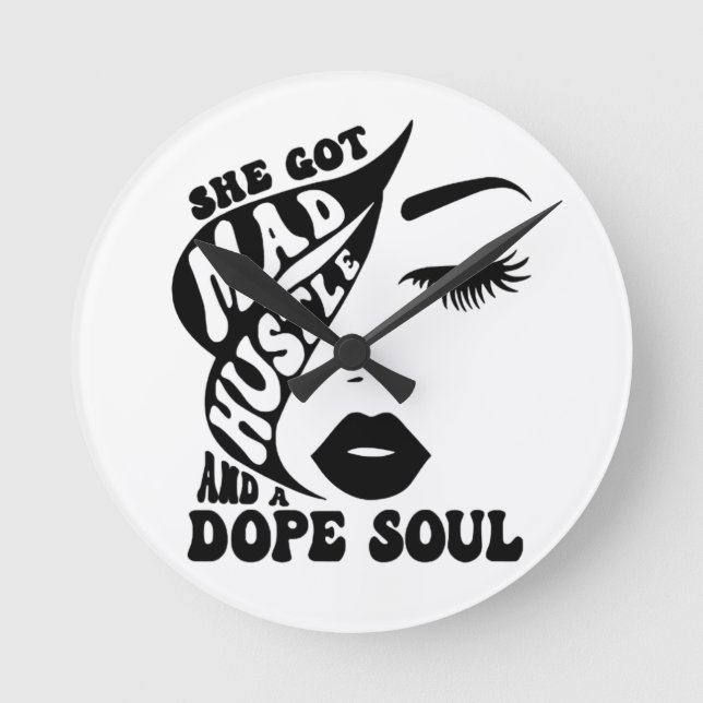 Christmas Hustle Design for Empowering Women Gift Round Clock (Front)