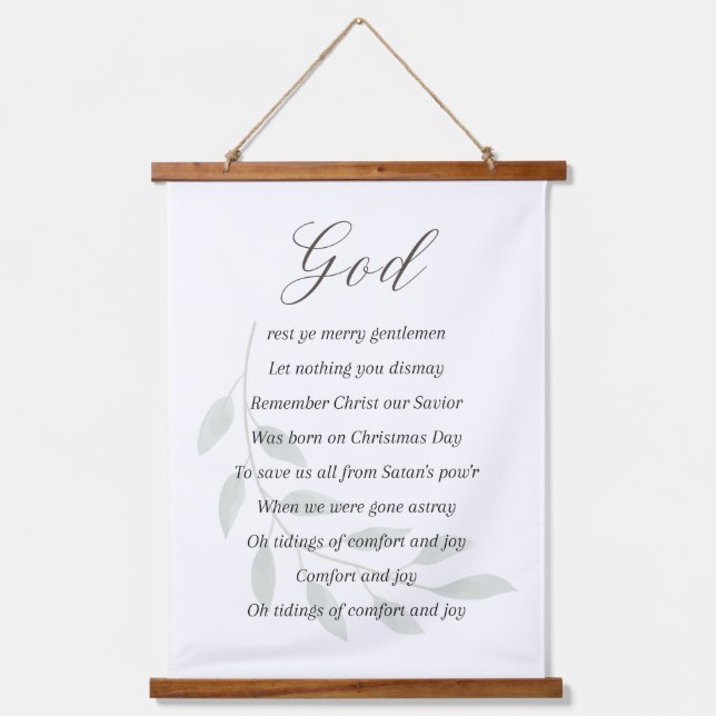 Christmas Hymn Wood Topped Wall Tapestry (Front)