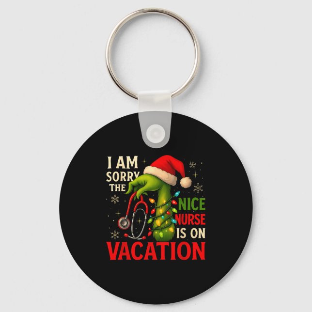 Christmas I Am Sorry The Niche Nurse Santa Hat Med Key Ring (Front)