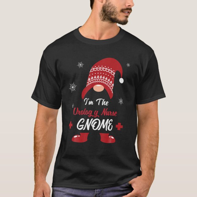 Christmas I Am The Urology Nurse Gnome Nursing Med T-Shirt (Front)