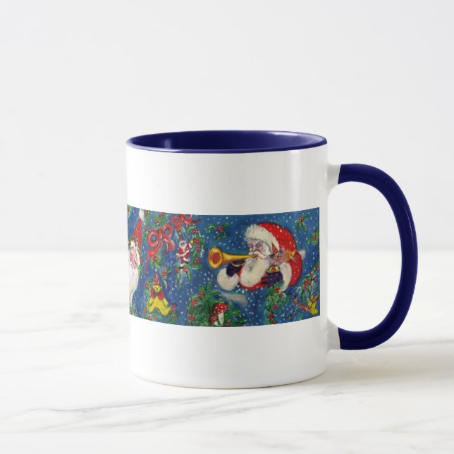 CHRISTMAS I LETTER / SANTA   RED RIBBON MONOGRAM MUG (Right)