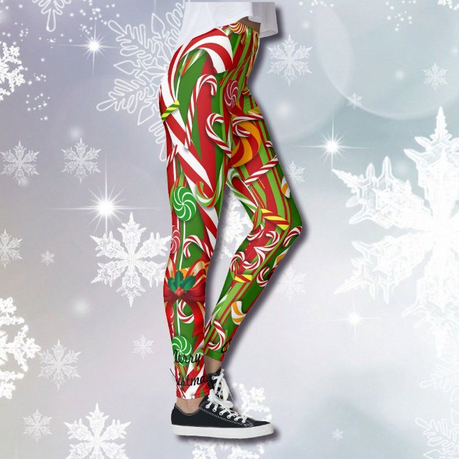 Christmas I Like Candy Leggings Red Green Pants (Creator Uploaded)