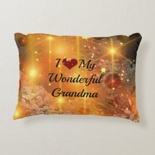 Christmas - I Love My Wonderful Grandma Decorative Cushion