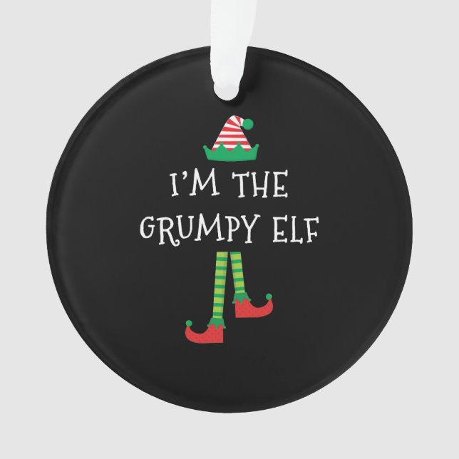 Christmas I_m The Grumpy Elf Shirt Ornament (Front)