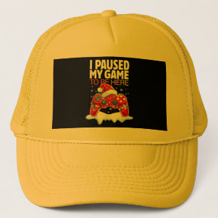 Christmas I Paused My Game To Be Here Funny Sarcas Trucker Hat