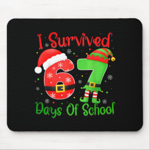Christmas I Survived 67 Days Of School Funny Six S Mouse Mat