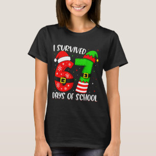 Christmas I Survived 67 Days Of School Funny Six S T-Shirt