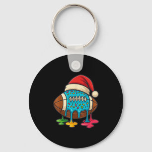 Christmas Ice Cream Drip Boys Football Player Amer Key Ring