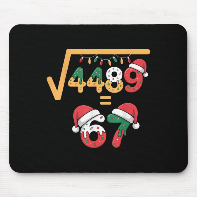 Christmas Ice Cream Drip Meme Slang Square Root 44 Mouse Mat (Front)
