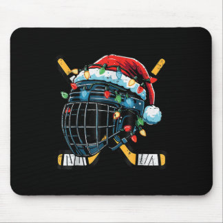 Christmas Ice Hockey Helmet Santa Xmas Boys Ugly S Mouse Mat