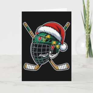 Christmas Ice Hockey Helmet Santa Xmas Men Boys Ki Card