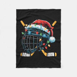 Christmas Ice Hockey Helmet Santa Xmas Men Boys Ki Fleece Blanket