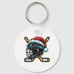 Christmas Ice Hockey Helmet Santa Xmas Men Boys Ki Key Ring