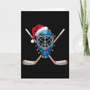 Christmas Ice Hockey Player Santa Sport Hockey Goa Card