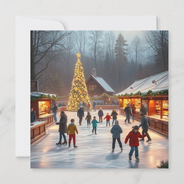Christmas Ice Rink Holiday Card (Front)