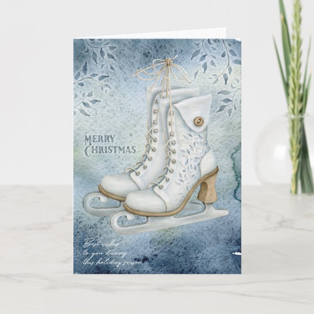 Christmas ice skating holiday card (Front)