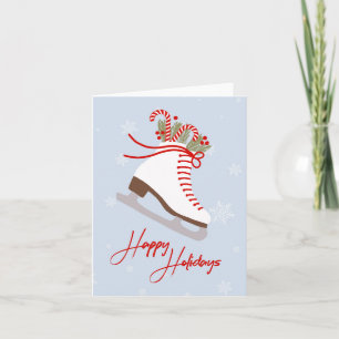 Christmas Ice Skating Illustrated Holiday Greeting Card