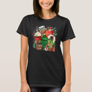Christmas Iced Coffee Hot Cocoa Coffee Caffeinate T-Shirt
