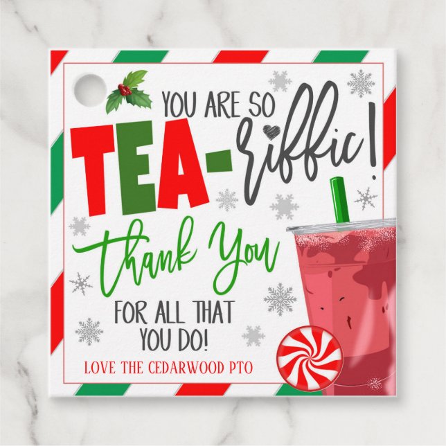 Christmas Iced Tea Gift Tags (Front)