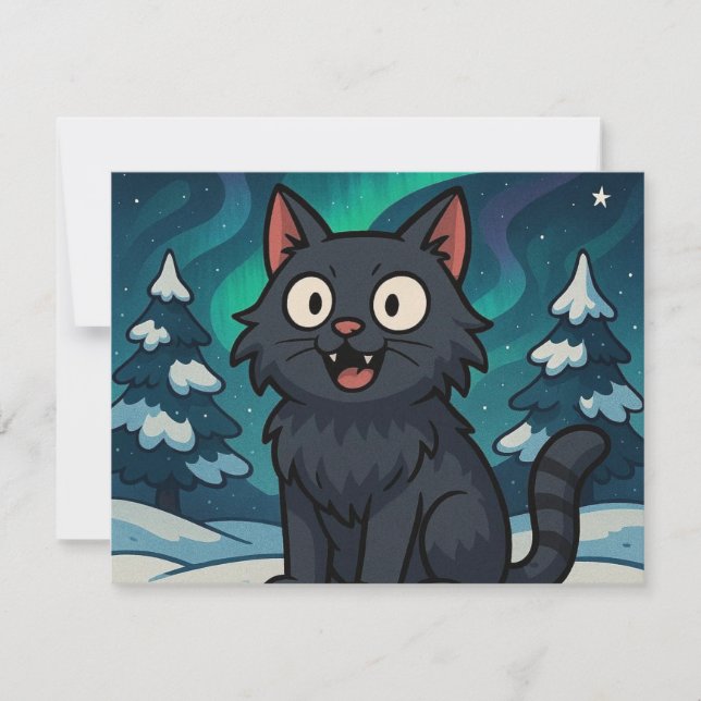 Christmas Icelandic Yule Cat  Card (Front)