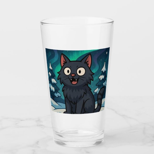 Christmas Icelandic Yule Cat  Glass (Front)