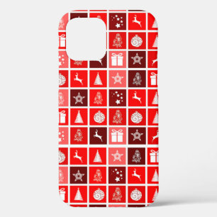 Christmas Icon Red Squares Holiday Art Classic iPhone 12 Case
