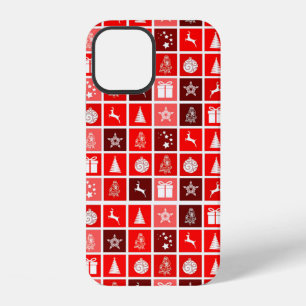 Christmas Icon Red Squares Holiday Art Classic iPhone 12 Case