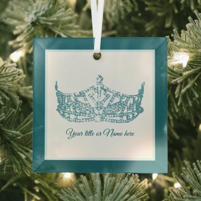 Christmas Iconic American Pageant Crown  Glass Tree Decoration (Insitu)