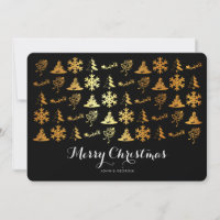 Christmas icons in black and gold