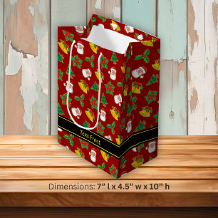Christmas Icons Pattern Medium Gift Bag