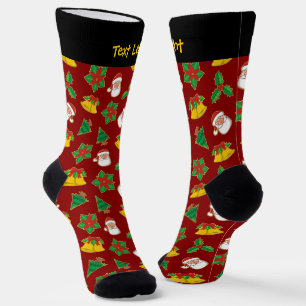Christmas Icons Pattern Socks