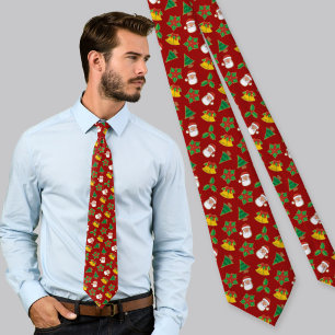 Christmas Icons Pattern Tie