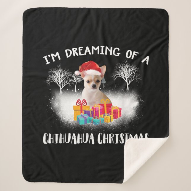 christmas  idea  chihuahua dog lover family sherpa blanket (Front)