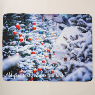 Christmas Idyll customisable Sherpa Blanket