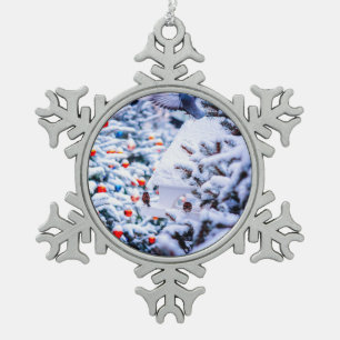 Christmas Idyll splendid Snowflake Pewter Christmas Ornament