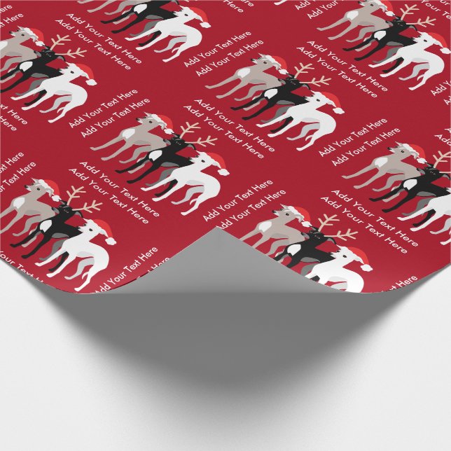 Christmas Iggy Custom Text and Colour Wrapping Paper (Corner)