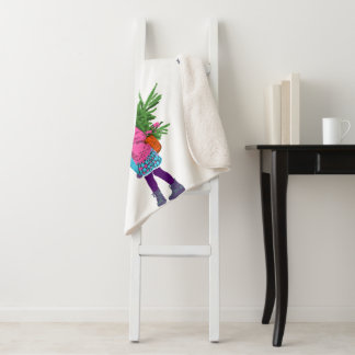 Christmas Illustrated Holiday Sherpa Blanket