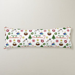 Christmas Illustration Mix Pattern Body Cushion