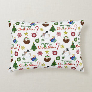 Christmas Illustration Mix Pattern Decorative Cushion