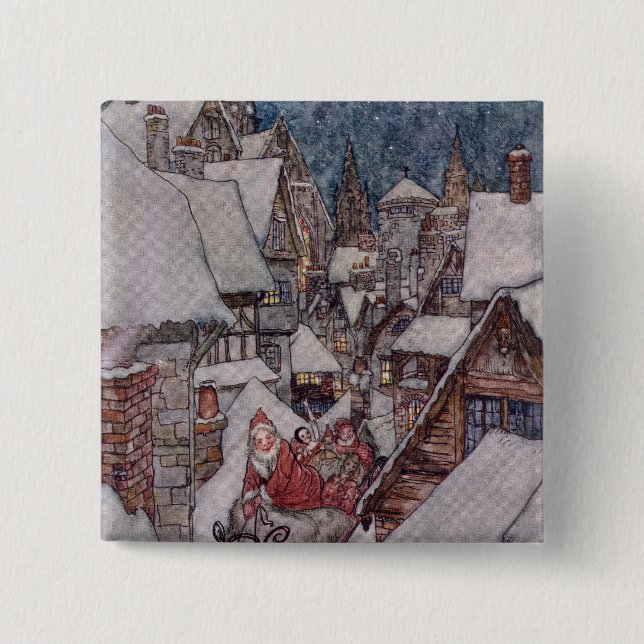 Christmas illustrations 15 cm square badge (Front)