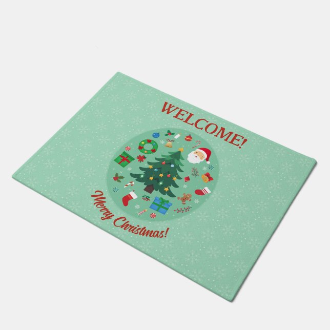 Christmas Illustrations Holiday Party Doormat (Angled)