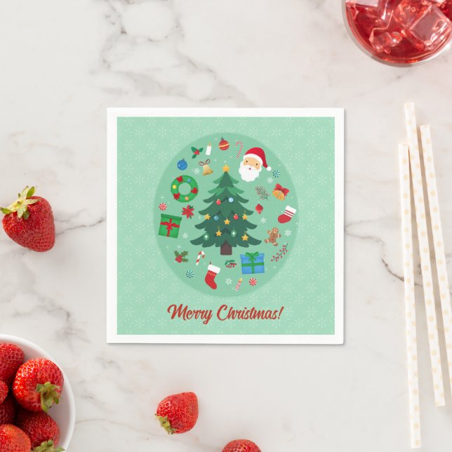 Christmas Illustrations Holiday Party Napkin (Insitu)
