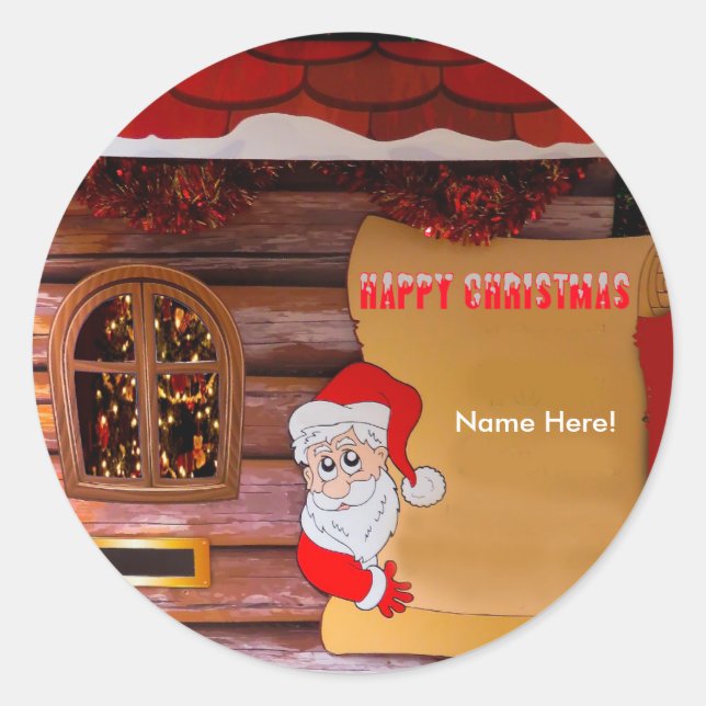 Christmas image for Round-Sticker-Glossy Classic Round Sticker (Front)
