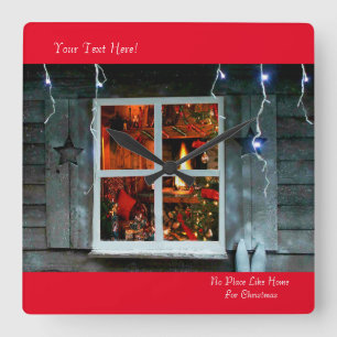 Christmas image for Square-Wall-Clock Square Wall Clock