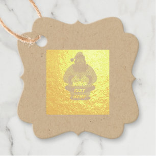 Christmas Image text Fancy Square Foil Favour Tag